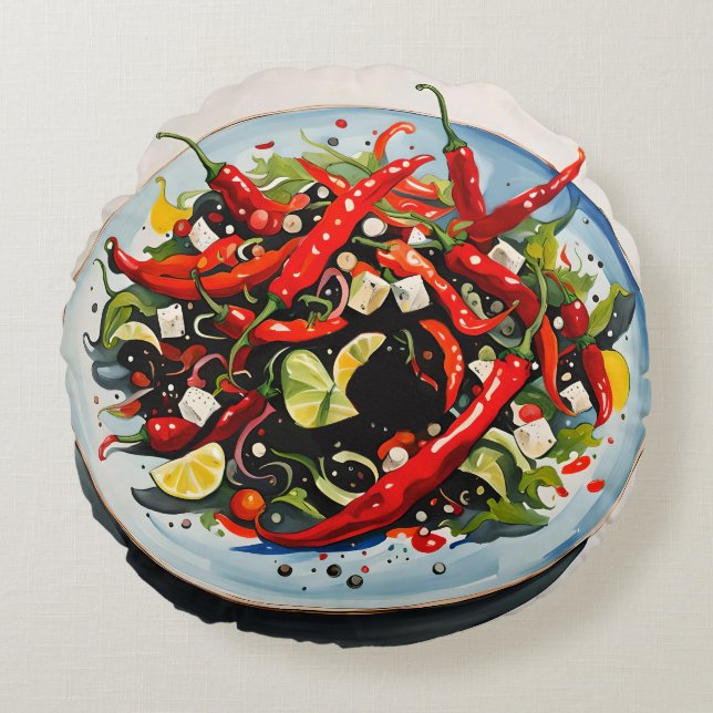 Pfeffersalat  rundes kissen (Vorderseite)