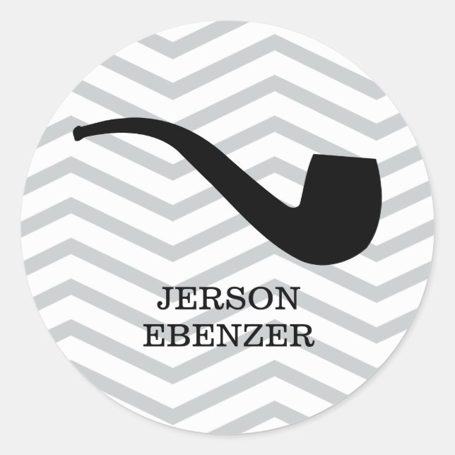 Pfeife-Zickzack männliches Runder Aufkleber (Vorderseite)