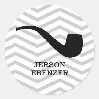 Pfeife-Zickzack männliches Runder Aufkleber