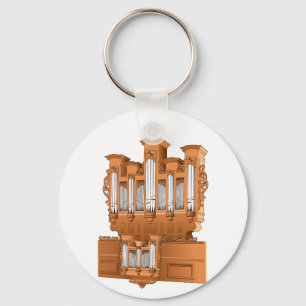 Pfeifenorgan, Kirchenorgel Graphic Brown Schlüsselanhänger