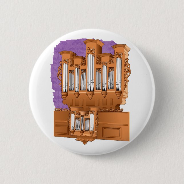 Pfeifenorgel, Kirchen-Organ-Grafik Brown Button (Vorderseite)