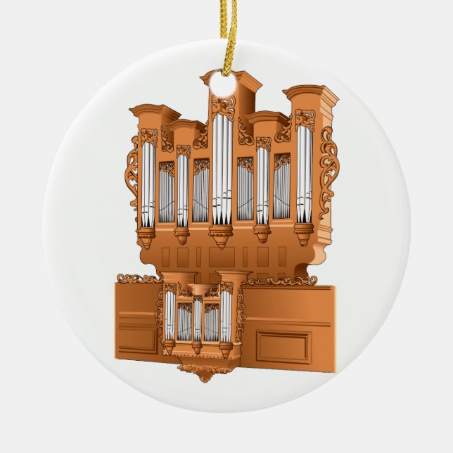 Pfeifenorgel, Kirchen-Organ-Grafik Brown Keramikornament (Vorne)