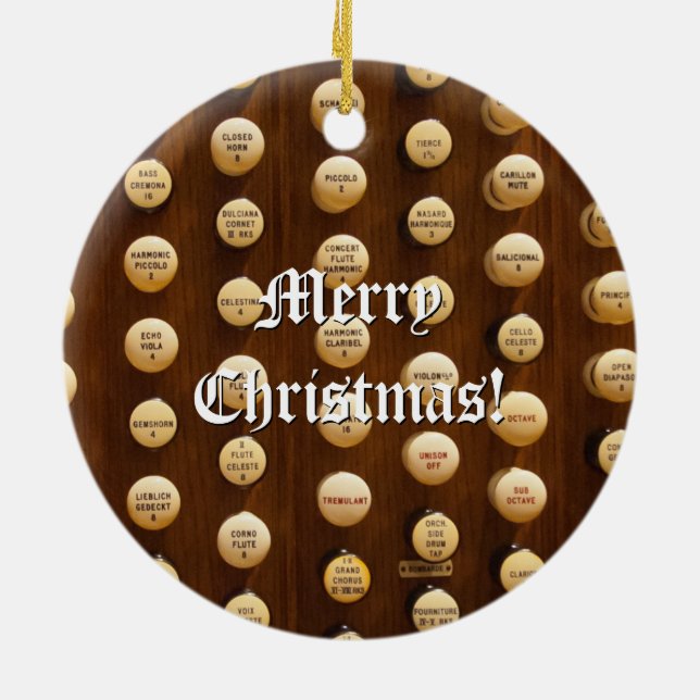 Pfeifenorgelendgriffe Weihnachtsverzierung Keramikornament (Hinten)