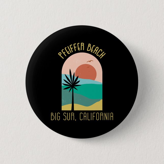 Pfeiffer Beach Big Sur California - Boho Vacation  Button (Vorderseite)