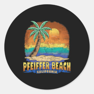 Pfeiffer Beach Kalifornien Vintage abgenutzt Souve Runder Aufkleber