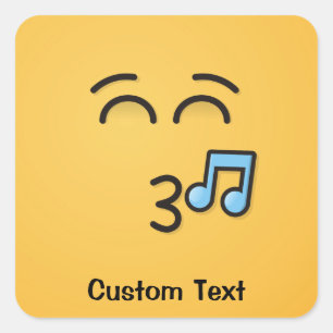 Pfeifgesicht mit mildem Auge Classic Round Sti Quadratischer Aufkleber