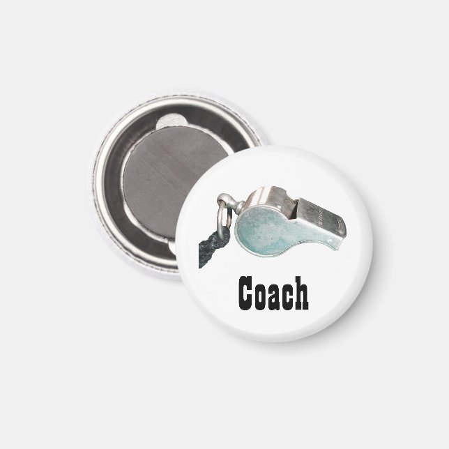 Pfeifmagnet des Coach Magnet (Vorderseite/Rückseite)