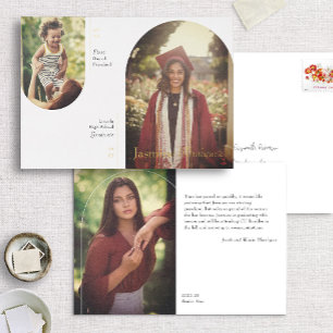 Pfeil 2 Foto-"Dann/Jetzt"-Ankündigung des Abschlus Folieneinladung