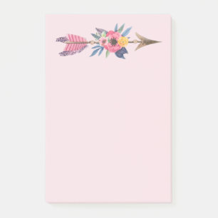 Pfeil, Blume und Feder Post-it Klebezettel