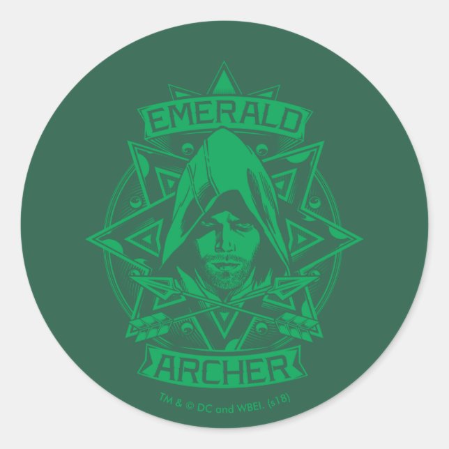 Pfeil | Emerald Archer Graphic Runder Aufkleber (Vorderseite)