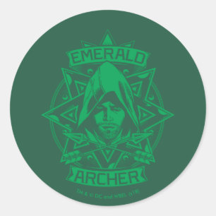 Pfeil   Emerald Archer Graphic Runder Aufkleber