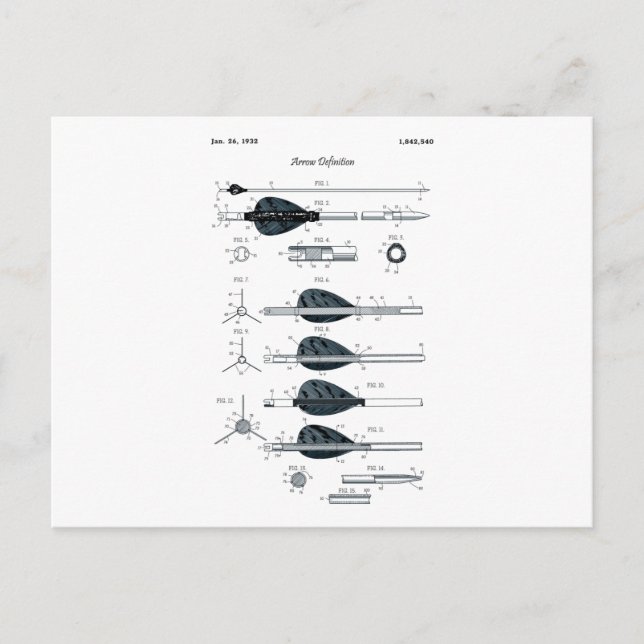 Pfeil für Bogendefinition Postkarte (Vorderseite)