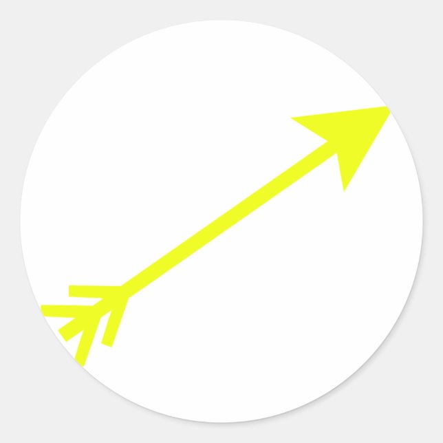 Pfeil Gelb 35deg Das MUSEUM Zazzle Geschenke Runder Aufkleber (Vorderseite)