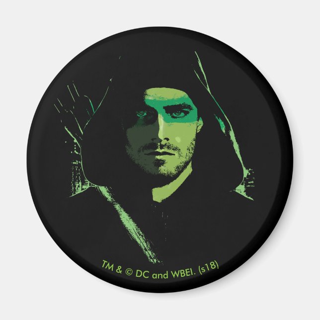 Pfeil | Green Arrow Green stylisierte Cutout Magnet (Vorne)
