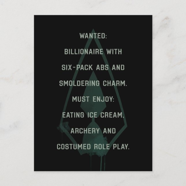 Pfeil | Green Arrow Parody Gewollt Post Postkarte (Vorderseite)