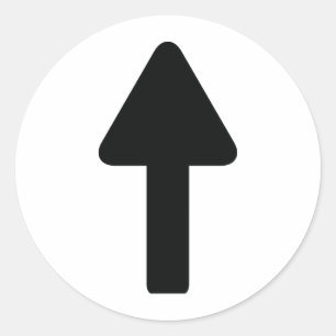 Pfeil herauf Ikone Runder Aufkleber