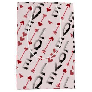 Pfeil, Herz & Liebe Romantisches Design Mittlere Geschenktüte