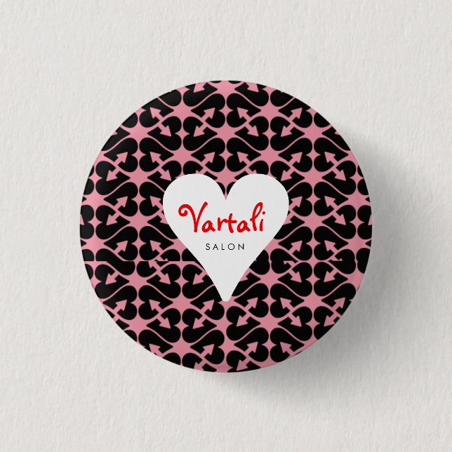 Pfeil-Herz Vartali runder Knopf Button (Vorderseite)