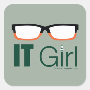 Pfeil   IT Girl Glasses Graphic Quadratischer Aufkleber