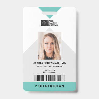 Pfeil Medizinisches Personal ID + Barcode Vertikal Ausweis