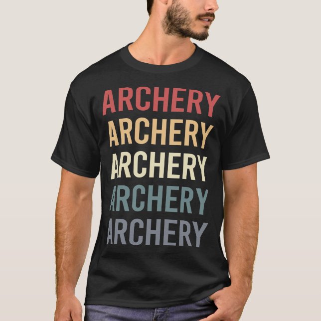 Pfeil-Pfeil-Bogenbogen für Retro-Text T-Shirt (Vorderseite)