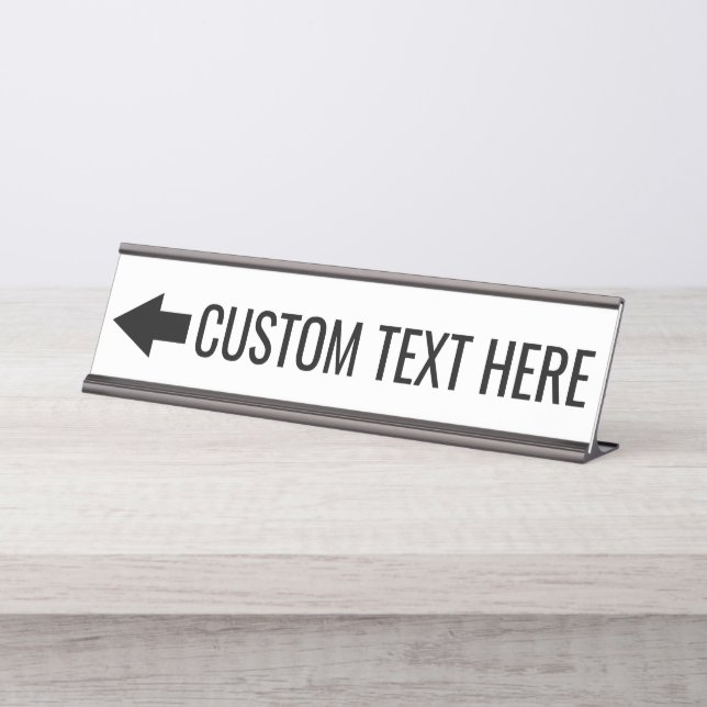 Pfeil-Richtung mit benutzerdefiniertem Text - VERL Schreibtischnamensplakette (Vorderseite )