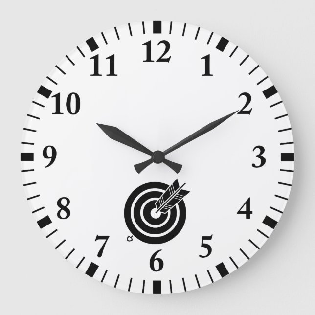 Pfeil traf ein rundes Ziel Große Wanduhr (Vorderseite)