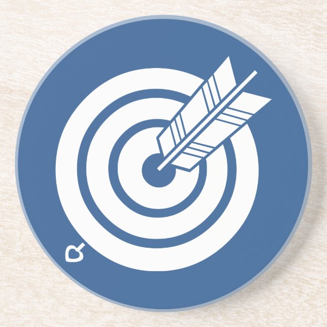 Pfeil traf ein rundes Ziel Sandstein Untersetzer (Vorne)