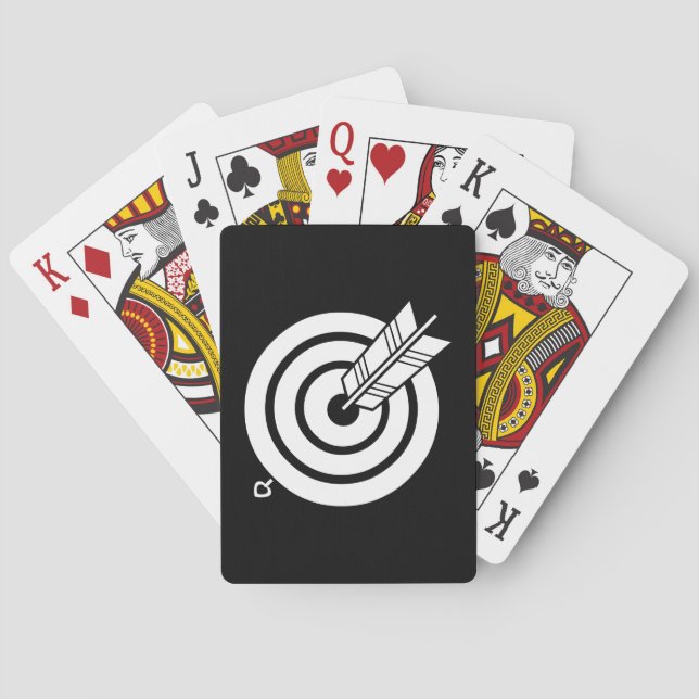 Pfeil traf ein rundes Ziel Spielkarten (Rückseite)