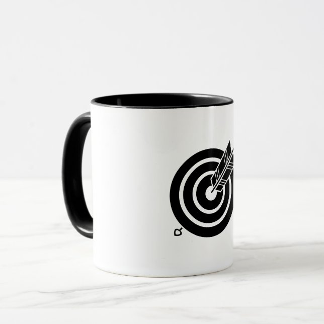 Pfeil traf ein rundes Ziel Tasse (Vorderseite Links)