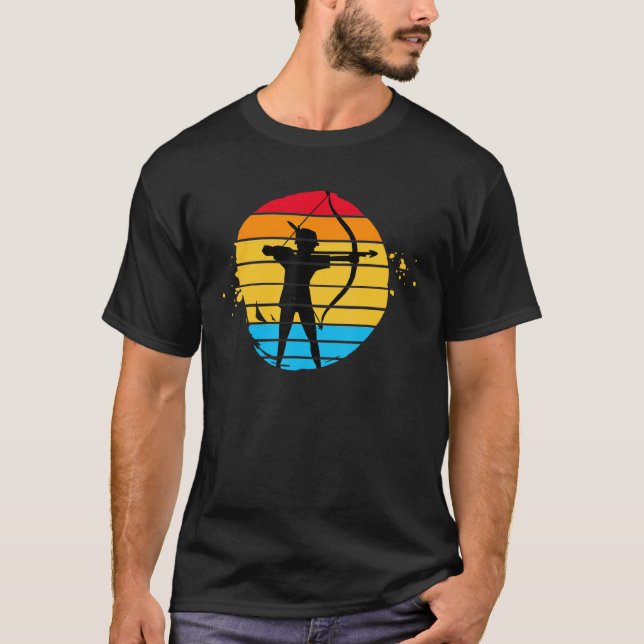 Pfeil und Bogen Bogenschießen Grunge-Stil T-Shirt (Vorderseite)