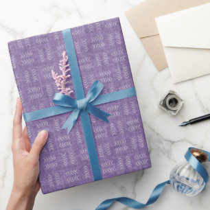 Pfeile auf dunkelvioletter Heather-Leinen Geschenkpapier