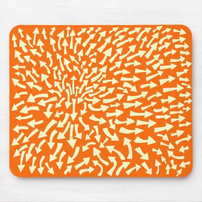 Pfeile - Creme auf Orange FF6600 Mousepad (Vorne)