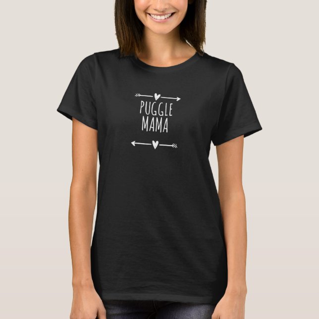 Pfeile Herzen Puggle Mama T-Shirt (Vorderseite)
