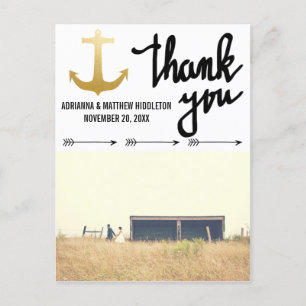 Pfeile Imitats Gold Foil Anchor Hochzeit Vielen Da Postkarte
