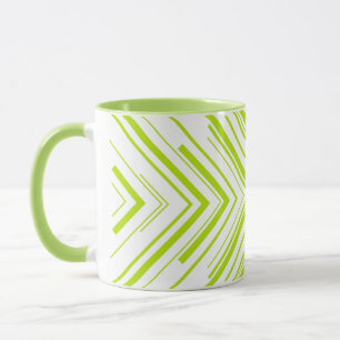 Pfeile in Kalkgrün und Weiß Tasse