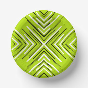 Pfeile in Lime Green, Black und White Pappteller