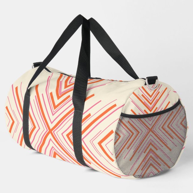 Pfeile in Rosa, Orange und Creme Duffle Bag (Rechte Ecke)