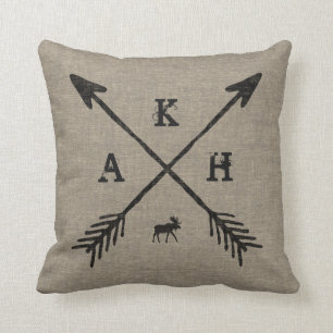 Pfeile, Monogramm-Buchstaben und Elch-Dekorative Kissen
