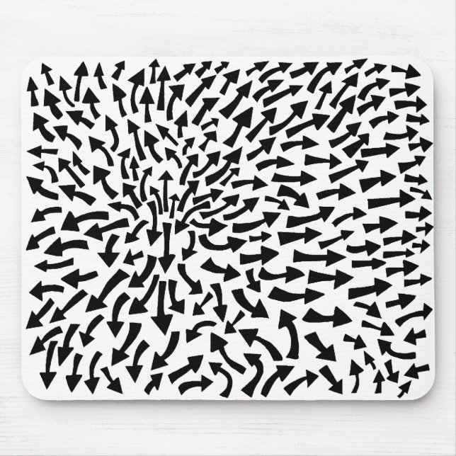 Pfeile - Schwarz auf Weiß Mousepad (Vorne)