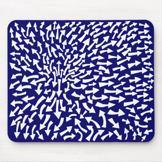 Pfeile - Weiß auf Dunkelblau 000066 Mousepad (Vorne)