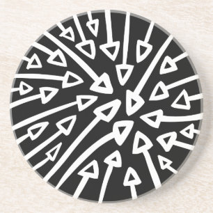 Pfeile - weiß auf schwarz getränkeuntersetzer