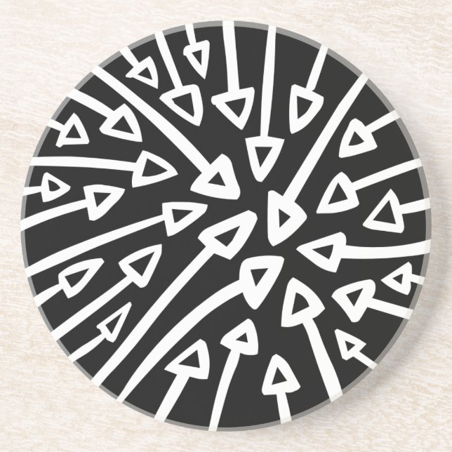 Pfeile - weiß auf schwarz getränkeuntersetzer (Vorne)