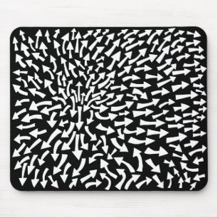Pfeile - weiß auf schwarz mousepad