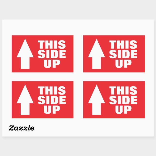 Pfeilsticker 'Diese Seite oben' für Umzug oder Ver Rechteckiger Aufkleber (Blatt)