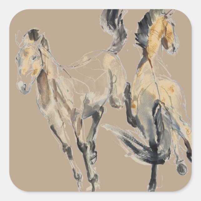 Pferd 2013 quadratischer aufkleber (Vorderseite)