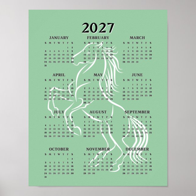 Pferd 2027 Kalender Poster (Vorne)