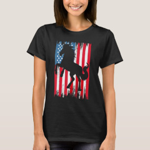 Pferd 4. Juli Amerikanische Flagge USA Frauen Mädc T-Shirt