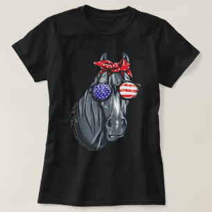 Pferd 4. Juli Frauen Pferd Grafik Amerikanisch T-Shirt
