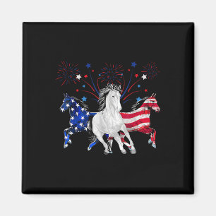 Pferd 4. Juli Patriotische amerikanische Flagge  Magnet